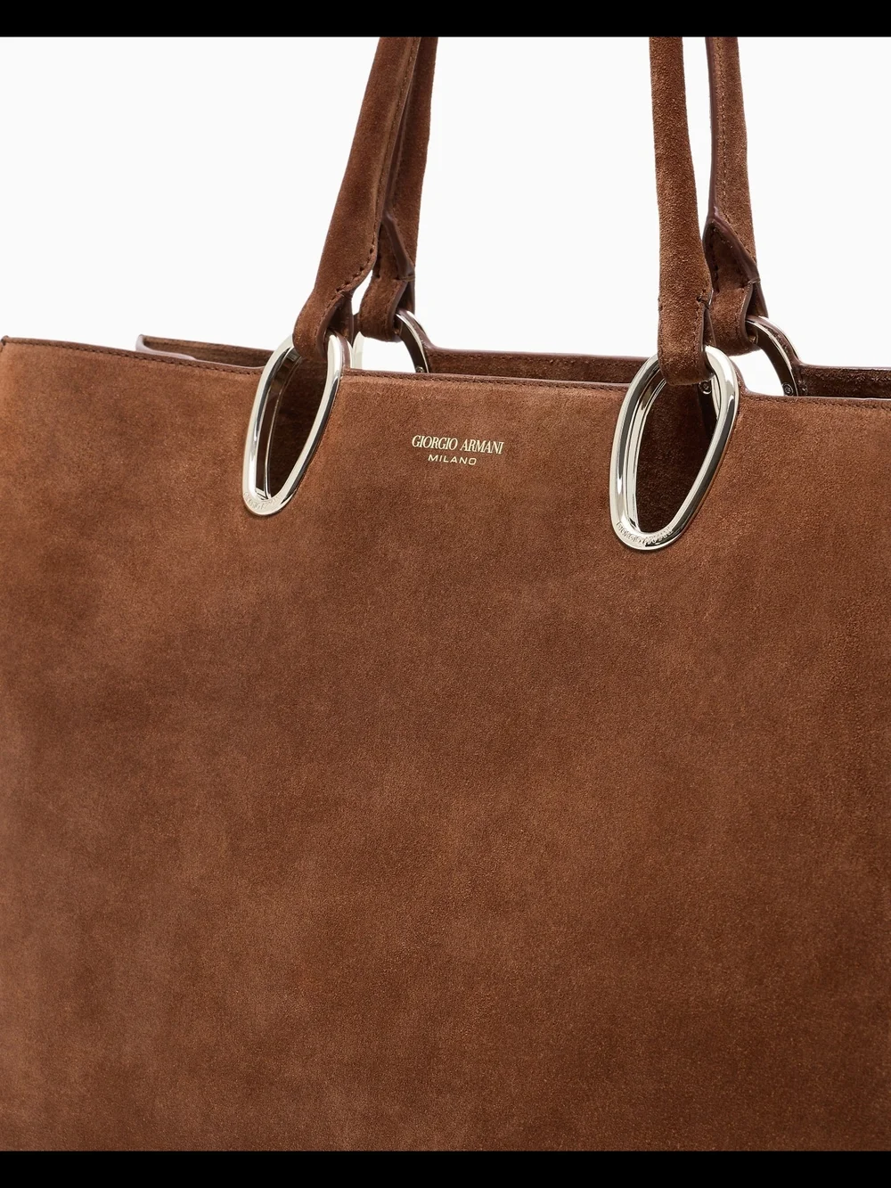 Brown Suede Tote Bag - Giorgio Armani